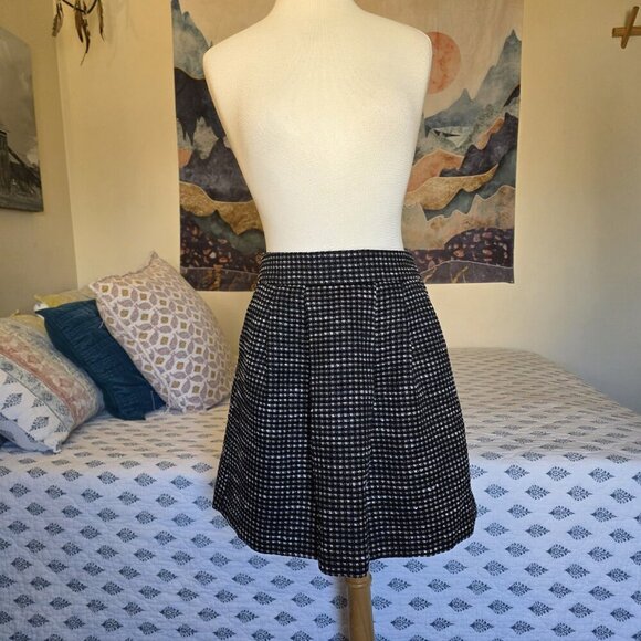 Halogen Women’s Black White Tweed A-Line Skirt Size 6 Lined Side Zip Pockets - Picture 10 of 14